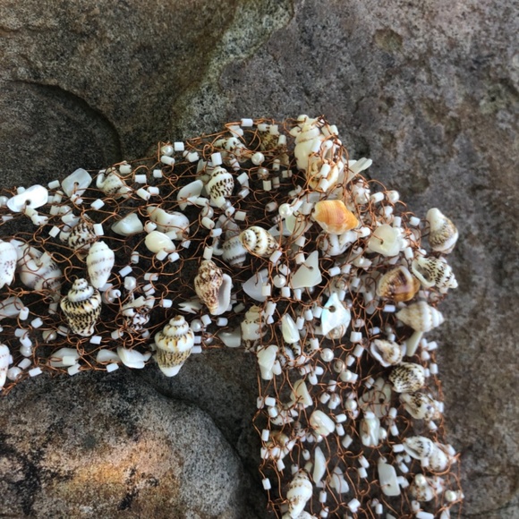 NWOT Copper Hand Woven Sea Shell Belt with Ties - Picture 7 of 16